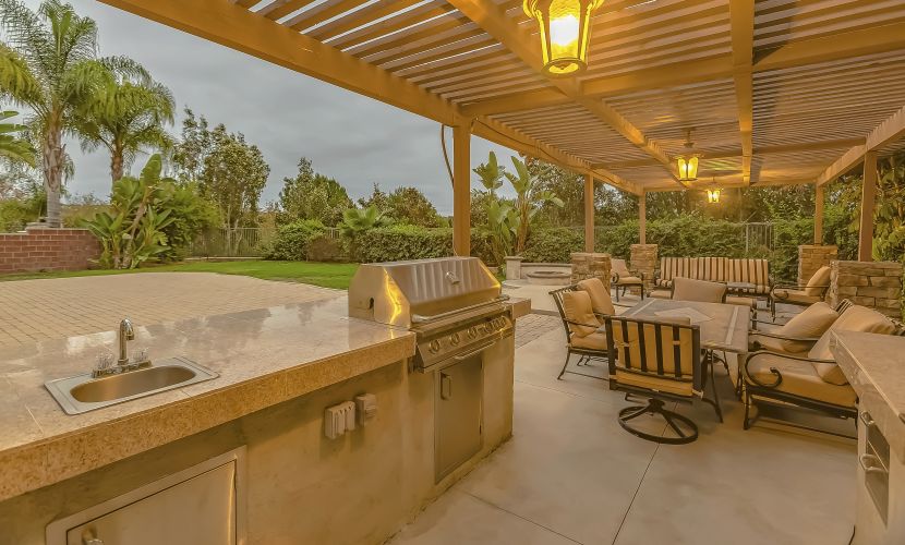 Outdoor kitchen with dining area